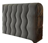 LUYSGBXR Plain Thicken Velvet Headboard Cover Double Bed, Queen Size, 180cm, Quilted, Full Coverage With Pocket, Soft Warm(Dark grey,150x70cm 59x27.5 in.)