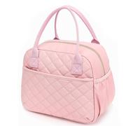 LUYSGBXR Porta Pranzo Quilted Lunch Tote Bag Suitable For Work Travel Picnics(Pink)