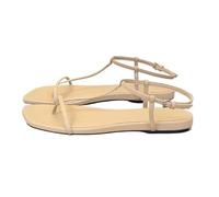 LUYSGBXR Sandali da donna con pizzo quadrato sandali estivi per le donne infradito Square Toe sandali da spiaggia scarpe da donna sandali piatti donna, beige., 40 EU