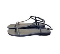 LUYSGBXR Sandali da donna con pizzo quadrato sandali estivi per le donne infradito Square Toe sandali da spiaggia scarpe da donna sandali piatti donna, Nero , 39 EU