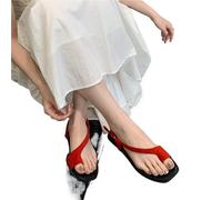 LUYSGBXR Sandali Da Donna Con Punta Quadrata Sandali con punta a clip da donna, scarpe estive, pantofole con punta quadrata, infradito da donna con cinturino posteriore(Red,38)
