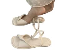 LUYSGBXR Sandali Da Donna Con Punta Quadrata Sandali piatti con punta quadrata, pantofole da donna, scarpe casual, scarpe comode da donna, infradito, ciabatte(Beige,35)
