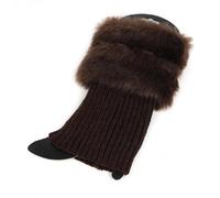 LUYSGBXR Scaldamuscoli Donna 1 Pair Knitted Boot Cuffs Winter Leg Warmers Women Lady Crochet Knit Trim Socks Toppers(Brown)