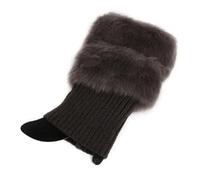 LUYSGBXR Scaldamuscoli Donna 1 Pair Knitted Boot Cuffs Winter Leg Warmers Women Lady Crochet Knit Trim Socks Toppers(Dark Grey)