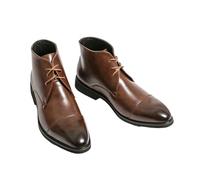 LUYSGBXR Stivali Chelsea Uomo Scarpe Da Uomo Alte E A Punta Di Grandi Dimensioni, Basse, Lucide, Formali, Lavoro In Stile Gentiluomo(Brown,42(EU-41))