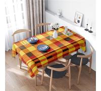 LUYSGBXR Yellow Red Plaid Tablecloth Dining Room Cover Cloth Kitchen Decoration 108x72cm Checkered Table Linen Home Washable(140X160CM)