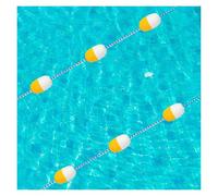 LuysmengEU Corda di Sicurezza Durevole for Piscina con galleggianti, segnalatori di corsia in Nylon Piscine, Ganci in Acciaio Inossidabile, for allenamenti di Nuoto in Zone Poco Profonde(47ft/14.3m)