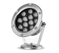 LuysmengEU LED Underwater Landscape Light Low Voltage 12/24V IP68 Waterproof Stainless Steel Spotlight for Park Fountain Swimming Pool Pond Lights(White,24W-24V)