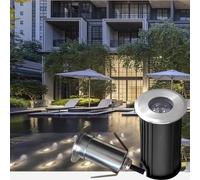 LuysmengEU Mini IP68 Waterproof Stainless Steel Embedded LED Spotlight Low Voltage Underwater Light, For Pool, Deck, Stairs, Dock, Fountain, Outdoor In-Ground Lighting(Warm White,52x82mm(24V))