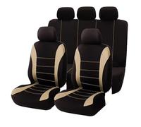LUYSNDFG Coprisedili Auto per Ford Fusion Hybrid 2010-2020, Coprisedile Coprisedili per Auto Comodi Traspiranti Auto Set Coprisedili Anteriori Posteriori Protezione Sedile,B Beige