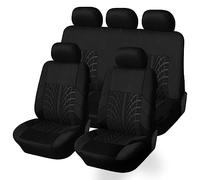 LUYSNDFG Coprisedili Auto per Skoda Rapid Spaceback Superb 2005-2014, 5 Pezzi Coprisedili per Auto Confortevole Traspirante Set Coprisedile Fodere per Anteriori e Posteriori,C Black