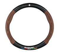 LUYSNDFG Coprivolante Auto per Suzuki Jimny 2012-2017, Antiscivolo Coprivolante per Auto Copri Volante, Copertura Volante Protezione Decorazione Accessori,A Brown