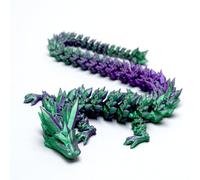 LUYUCUBE Modello di drago di cristallo stampato in 3D, giocattoli flessibili e realistici articolati a forma di animale, statuette misteriose, regali per Pasqua, decorazione divertente da scrivania e