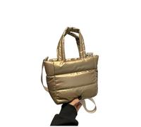 LUYYBDBG Borsa a Spalla da Donna Secchiello Autunno E Inverno Semplice Leggero in Piumino di Cotone Tracolla Portatile Versatile alla Moda Casual-Dorato