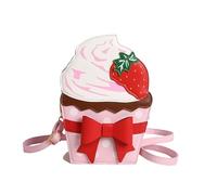 LUYYBDBG Borsa a Spalla Nuova Creativa Tracolla con Catena Fiocco da Donna Torta Personalizzata Carina Fragola-Rosa-Taglia Unica