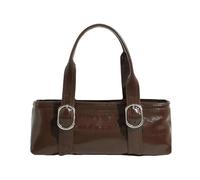 LUYYBDBG Borsa a Spalla Nuova Tendenza della Moda Boston Fibbia Ad Ardiglione retrò con Cerniera da Polso per Moto Donna-Marrone caffè