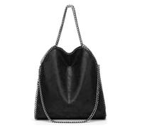 LUYYBDBG Borsa a Spalla Nuove Borse da Donna, Grande in Pelle Scamosciata, Tracolla Portatile Catena, Design di Nicchia, Fascia Alta-Nero