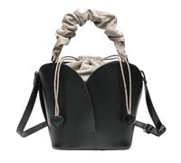 LUYYBDBG Borsa a Spalla Secchiello Moda Donna Petalo Design Plissettato Tracolla di Nicchia personalità Tendenza Pendolarismo Quotidiano-Nero