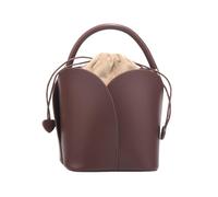LUYYBDBG Borsa a Spalla Secchiello Moda Donna Petalo Design Plissettato Tracolla di Nicchia personalità Tendenza Pendolarismo Quotidiano-Marrone Scuro