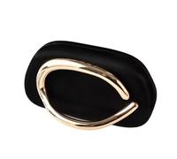 LUYYBDBG Borse da Sera Borsa A Scatola Rotonda Pochette retrò con Manico in Oro Pu alla Moda-Nero