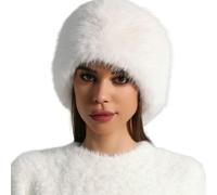 LUYYBDBG Cappello Invernale con Pelliccia Ispessita Senza A Cilindro, Traspirante, Confortevole, da Viaggio All'aperto, Tesa, per Cappelli Donna-Bianco-Taglia Unica