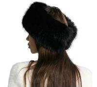 LUYYBDBG Cappello Invernale con Pelliccia Ispessita Senza A Cilindro, Traspirante, Confortevole, da Viaggio All'aperto, Tesa, per Cappelli Donna-Nero-Taglia Unica