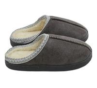 LUYYBDBG Ciabatte Donna Invernali Pantofole di Cotone per Coppia Non Slittata Autunnale E Invernale con Una Sola Piena Pile Calda Rivestita in Calda-Grigio Scuro-44-45
