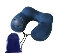 LUYYBDBG Cuscino da Viaggio Gonfiabile A Forma di U d'Aria Portatile Supporto per Il Collo Comodo Dormire Premere Gonfiare Cuscino-Marina