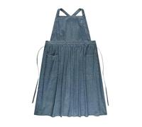 LUYYBDBG Grembiuli Grembiule in Denim da 1 Pezzo - Tela di Cotone Resistente, Resistente alle Macchie, Vita con Pettorina Regolabile Perfetto per Cucinare, Cuocere al Forno,-Blu Scuro