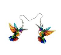 LUYYBDBG Orecchini Colorati A Forma di Colibrì per Le Donne, Pendenti con Animali alla Moda, Regali Gioielli-colorato