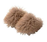 LUYYBDBG Pantofole in Cotone per l'autunno e l'inverno di dai Capelli Lunghi Pannelli Lussureggianti Le da Caramelle Pelliccia Fuoco-Stile Marrone-36-37