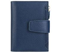 LUYYBDBG Portafoglio da Donna in Morbida Pelle Studentessa Corta Versione Coreana Portamonete Multifunzionale per Patente di Guida Moda Femminile-Blu Zaffiro