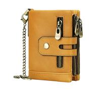 LUYYBDBG Portafoglio Pochette Multi-Card da Donna alla Moda in Vera Pelle con Simpatico Portamonete Antifurto Multifunzionale Chiusura A Nappa-Kaki