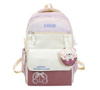 LUYYBDBG Zaino Porta pc Scuola Secondaria Ragazze Ridurre Il Peso Leggero di Grande capacità Piccolo Viaggio per Studenti delle Scuole Superiori-Violetta