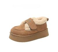 LUYYBDBG Zapatillas Botas De Mujer Moda con Suela Gruesa Y Felpa En Un Pie, Nieve Simples Versátiles, Cómodas Cálidas-marrón-40