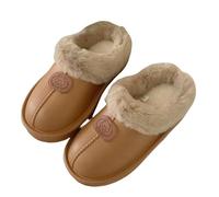 LUYYBDBG Zapatillas De Algodón Lindas Y Cálidas con Forro Invierno para Mujer, Calzado Cómodo Acogedor Uso En El Hogar al AIRE Libre-marrón-36-37