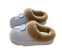 LUYYBDBG Zapatillas De Algodón Lindas Y Cálidas con Forro Invierno para Mujer, Calzado Cómodo Acogedor Uso En El Hogar al AIRE Libre-azul-44-45