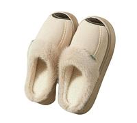 LUYYBDBG Zapatillas De Mujer A La Moda, Suela Gruesa Suave Invierno, Calidez para Interiores Y Exteriores, Comodidad, Transpirables, Antideslizantes, Zapatos Informales El Hogar Parejas-beis-42-43