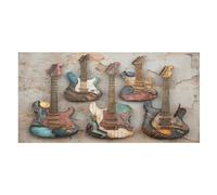 LUYYSKY Asciugamano da spiaggia assorbente per chitarre vintage colorate, stile rustico, metà secolo, strumenti musicali, chitarre, per esterni, in velluto su un lato