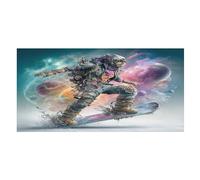 LUYYSKY Asciugamano da spiaggia colorato con astronauti ad asciugatura rapida, fantasia divertente spazio esterno galassia nebulosa skateboard viaggio vacanza singolo lato pile asciugamani da bagno