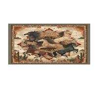 LUYYSKY Asciugamano da spiaggia con cavalli astratti Boho ad asciugatura rapida, rustico, vintage, tribale, fattoria, deserto occidentale, azteco, cavallo, viaggio, vacanza, asciugamano da bagno a