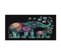 LUYYSKY Asciugamano da spiaggia con elefanti rustici astratti ad asciugatura rapida, colorato vintage mandala indiano bohémien animali selvatici viaggio vacanza asciugamani da bagno a pelo singolo