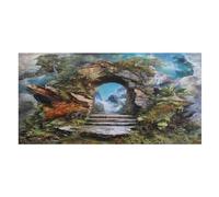 LUYYSKY Bellissimo telo mare assorbente per porta ad arco fantasia, pittura a olio vintage metà secolo foresta giardino albero fiore esterno telo mare in velluto su un lato