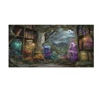LUYYSKY Colorato Medievale Libreria Assorbente Telo Mare, Fantasia Pittura A Olio Fiore Farfalla Fiaba Foresta All'aperto Unico Lato Vell