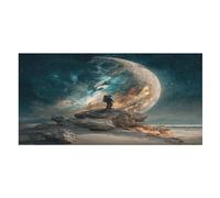 LUYYSKY Cool Retro Astronauta Telo Mare Assorbente, Fantasia Colorato Spazio Esterno Nebulosa Pianeti Costellazione Outdoor Telo Mare in Velluto