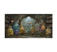 LUYYSKY Pittura a olio medievale libreria ad asciugatura rapida telo mare, fantasia fiore colorato farfalla fiaba foresta viaggio vacanza singolo lato pile asciugamani da bagno