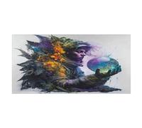 LUYYSKY Pittura ad olio Astronauti Colorati Telo Mare Assorbente, Bella Fantasia Spazio Esterno Galassia Pianeta Fiori All'aperto Unilaterale Velluto