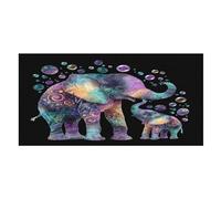 LUYYSKY Telo mare colorato vintage con elefanti ad asciugatura rapida, stile rustico astratto indiano mandala bohémien animali selvatici viaggi vacanze asciugamani da bagno in pile su un lato