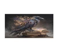 LUYYSKY Telo mare vintage rustico con corvi ad asciugatura rapida, fantasia colorata metà secolo libri magici fauna selvatica gotico corvo viaggio vacanza asciugamani da bagno in pile su un lato