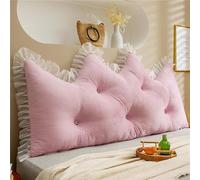 LUZBOSE Cuscino di supporto lombare per testiera del letto, cuscino da lettura, super morbido e confortevole, cuscino per schienale lombare, cuscino da lettura extra large (120 x 75 x 18 cm, rosa)